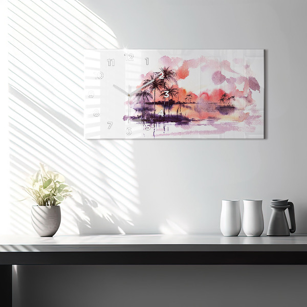 Horizontálne hodiny Tropická Krajina