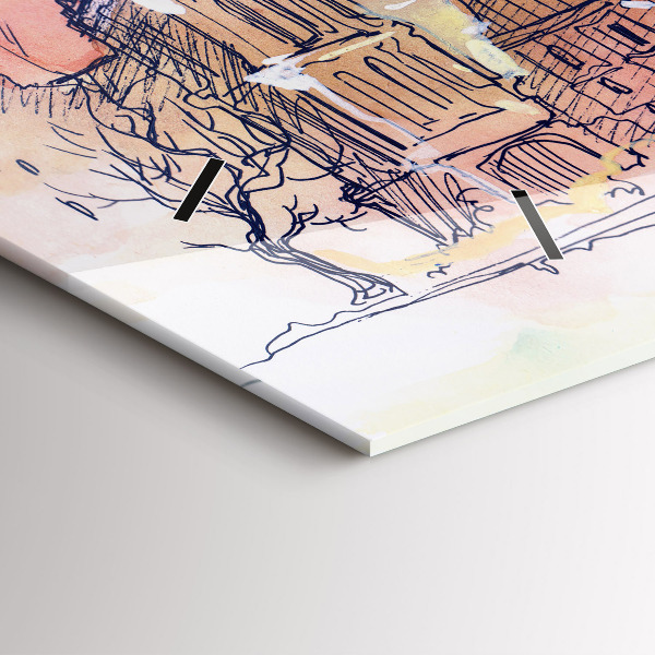 Horizontálne hodiny Maľovaná krajina Paríža