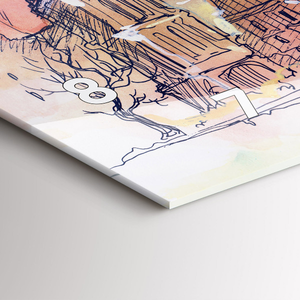 Horizontálne hodiny Maľovaná krajina Paríža