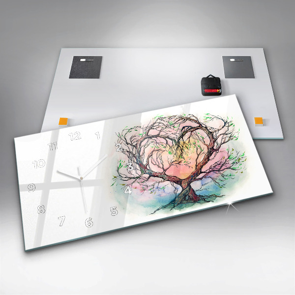 Horizontálne hodiny Srdce prírodného stromu