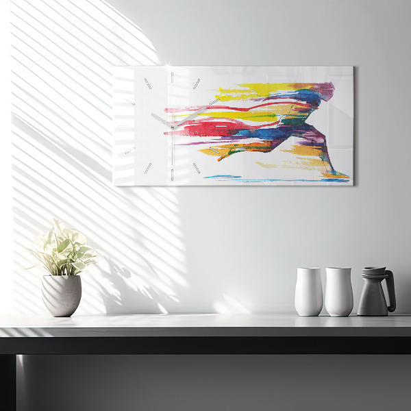 Horizontálne hodiny Ilustrácia bežca