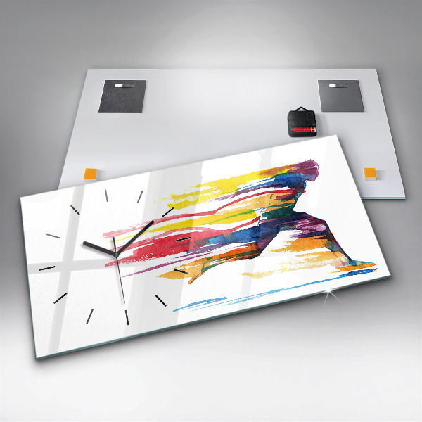 Horizontálne hodiny Ilustrácia bežca