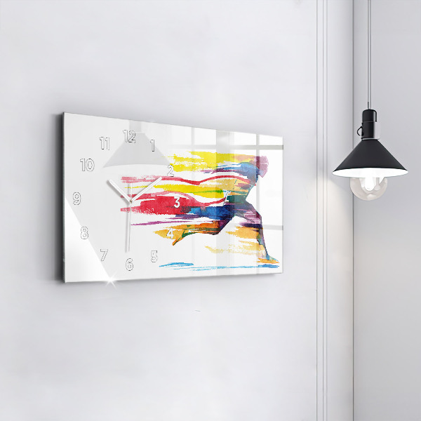 Horizontálne hodiny Ilustrácia bežca