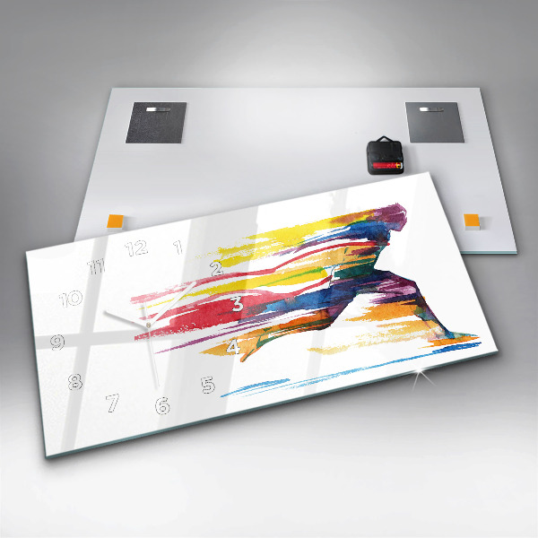 Horizontálne hodiny Ilustrácia bežca