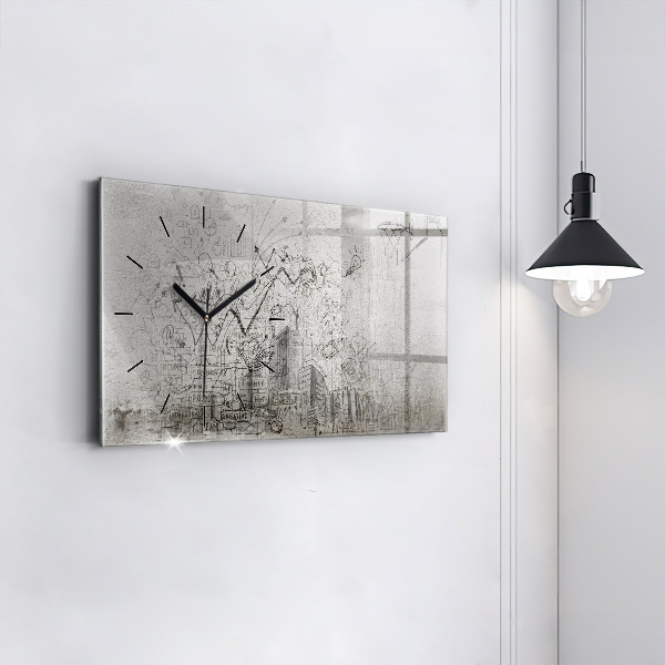 Horizontálne hodiny Náčrt mesta