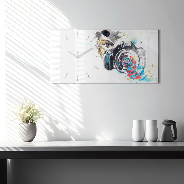Horizontálne hodiny Fotografka fotoaparátu