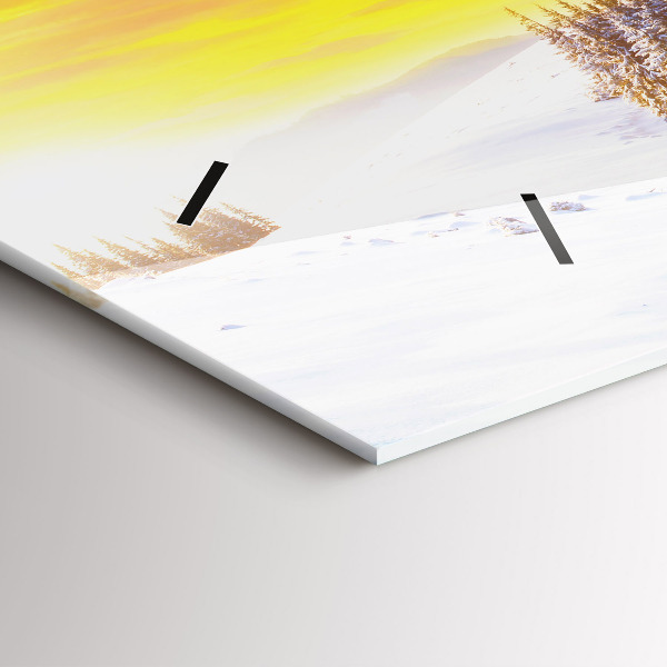 Horizontálne hodiny Zimná horská krajina