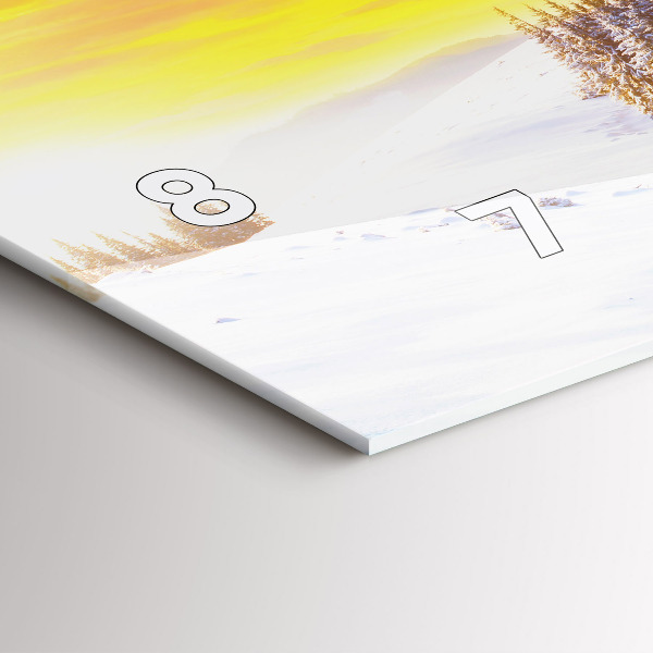 Horizontálne hodiny Zimná horská krajina