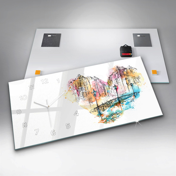 Horizontálne hodiny Maľovaná architektúra
