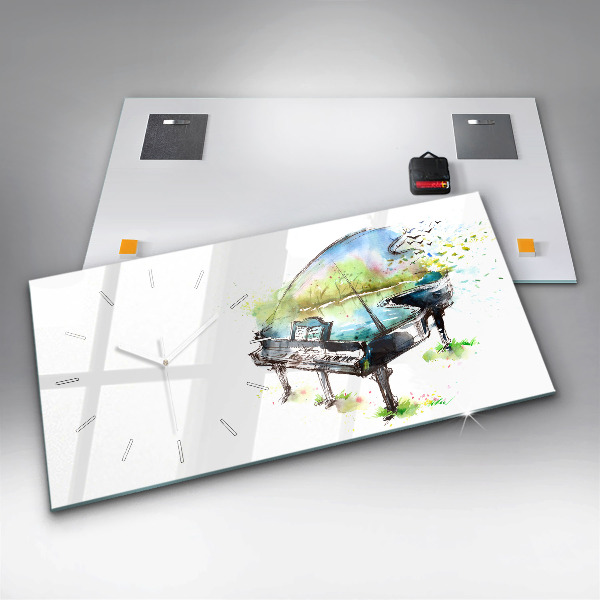 Horizontálne hodiny Ilustrácia 4 ročných období