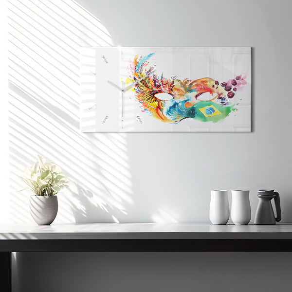 Horizontálne hodiny Kultúra - brazílska vlajka