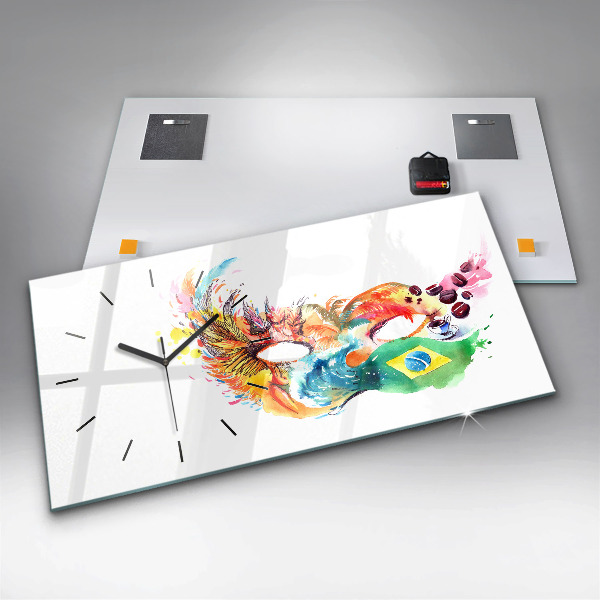 Horizontálne hodiny Kultúra - brazílska vlajka