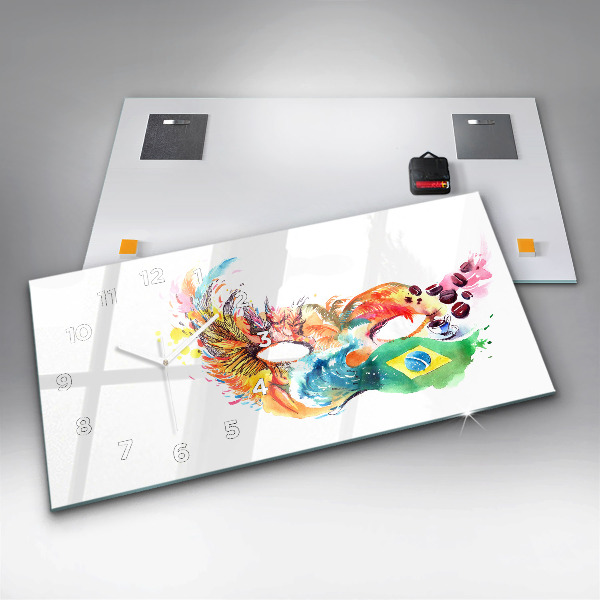 Horizontálne hodiny Kultúra - brazílska vlajka