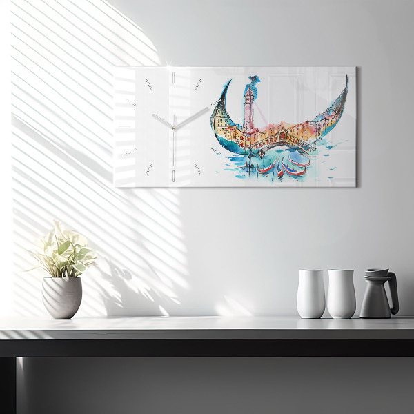 Horizontálne hodiny Taliansko – Benátska gondola