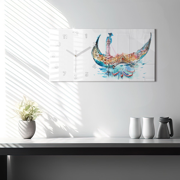 Horizontálne hodiny Taliansko – Benátska gondola