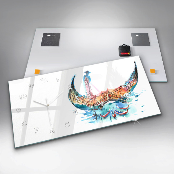 Horizontálne hodiny Taliansko – Benátska gondola