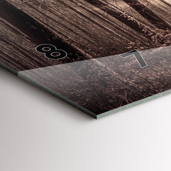 Horizontálne hodiny Lesná cesta v sépiovej farbe