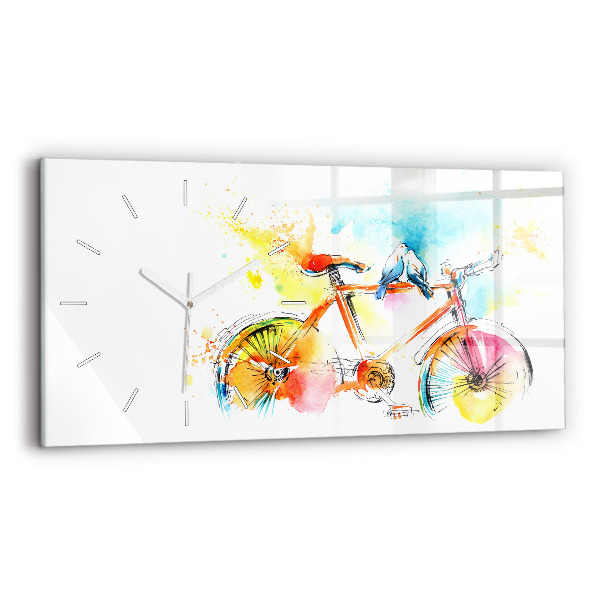 Horizontálne hodiny Maľovaný bicykel
