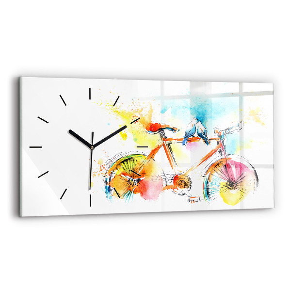 Horizontálne hodiny Maľovaný bicykel