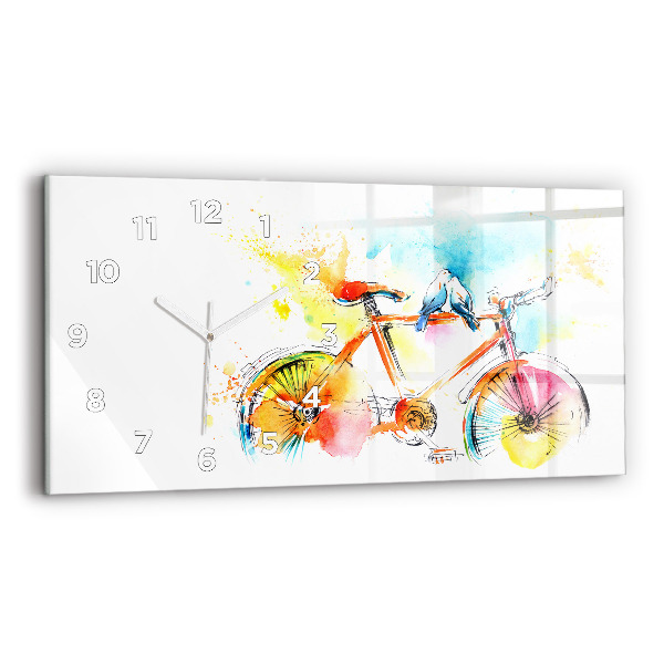 Horizontálne hodiny Maľovaný bicykel