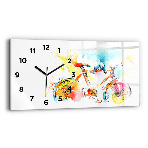 Horizontálne hodiny Maľovaný bicykel