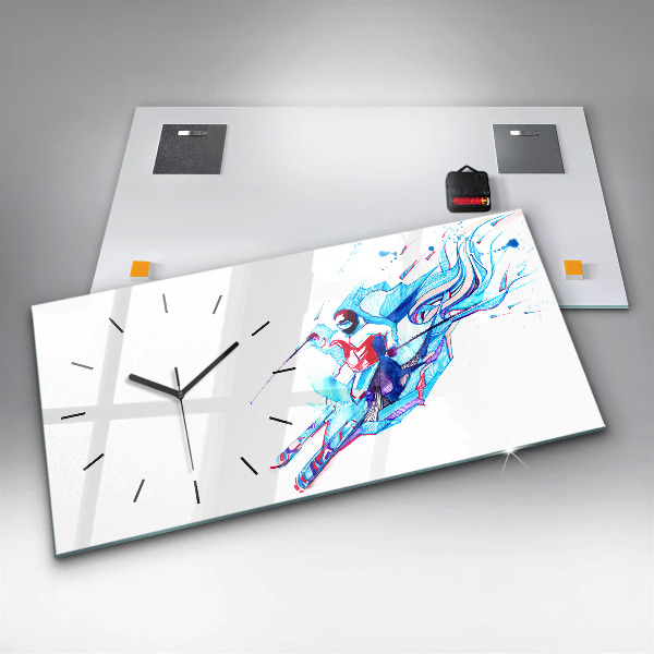 Horizontálne hodiny Lyžiar