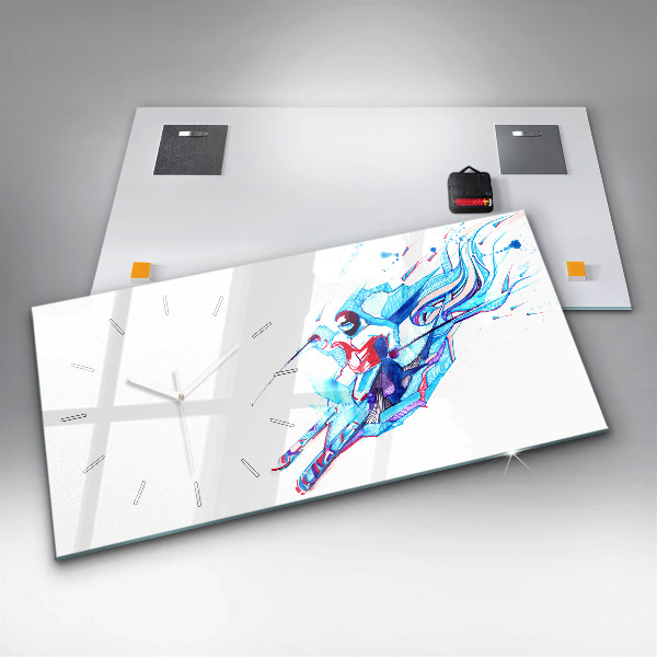 Horizontálne hodiny Lyžiar