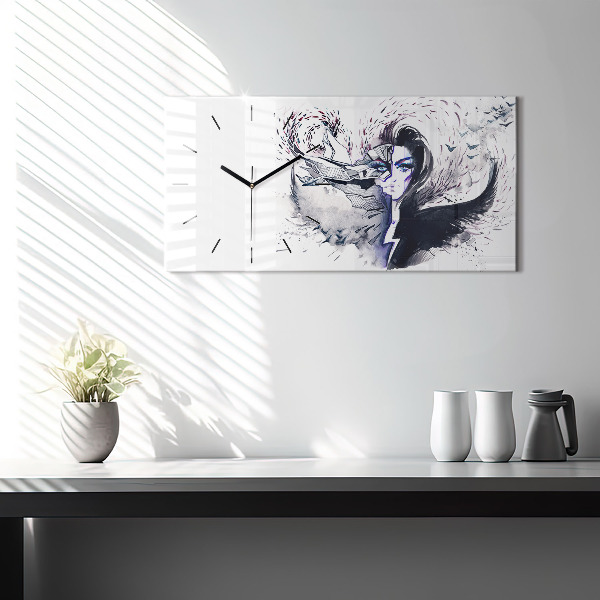 Horizontálne hodiny Ženy ilustrácie