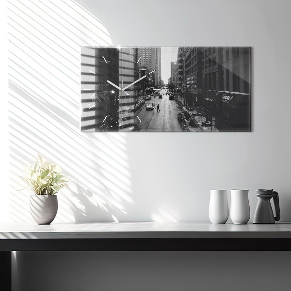 Horizontálne hodiny Ulice mesta Chicago