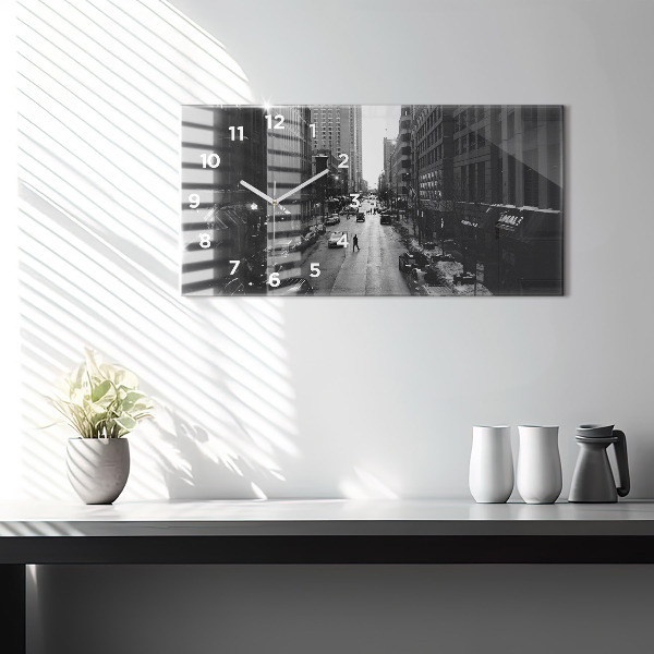 Horizontálne hodiny Ulice mesta Chicago