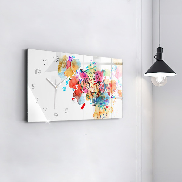 Horizontálne hodiny Abstraktná divoká mačka