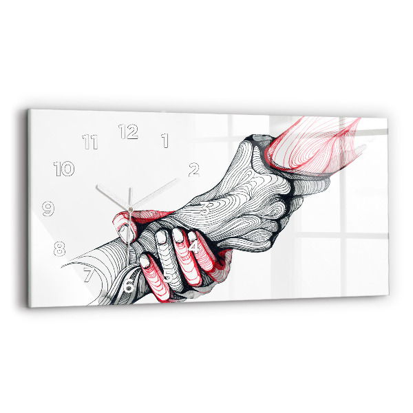 Horizontálne hodiny Držanie za ruky