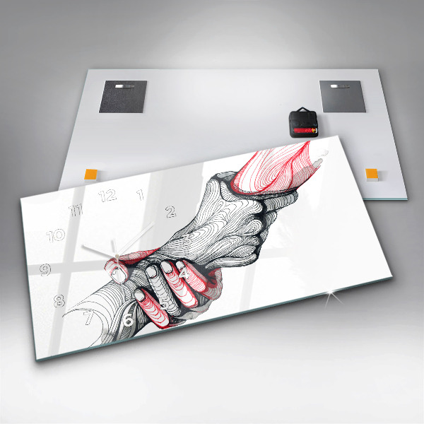 Horizontálne hodiny Držanie za ruky