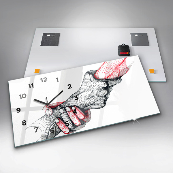 Horizontálne hodiny Držanie za ruky