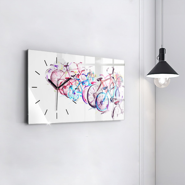 Horizontálne hodiny Farebné mestské bicykle