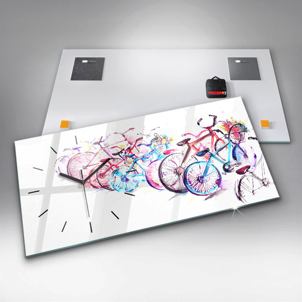 Horizontálne hodiny Farebné mestské bicykle