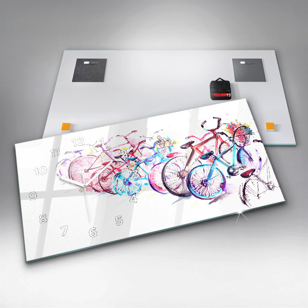 Horizontálne hodiny Farebné mestské bicykle