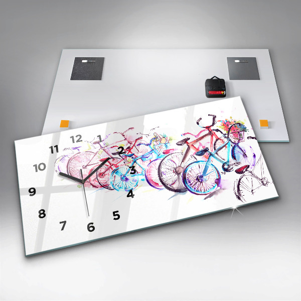 Horizontálne hodiny Farebné mestské bicykle