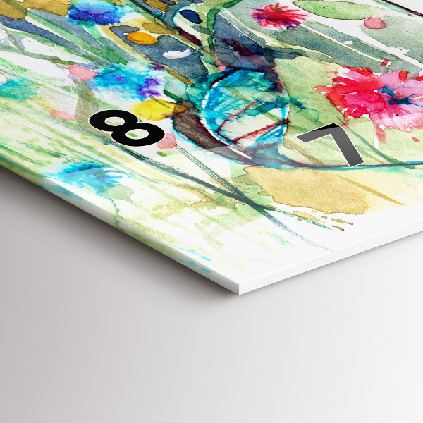 Horizontálne hodiny Vlčie maky na lúke