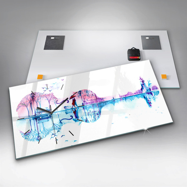 Horizontálne hodiny Jazero Cello Park