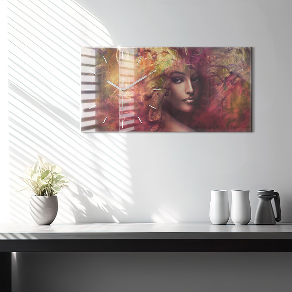 Horizontálne hodiny Portrét ženy