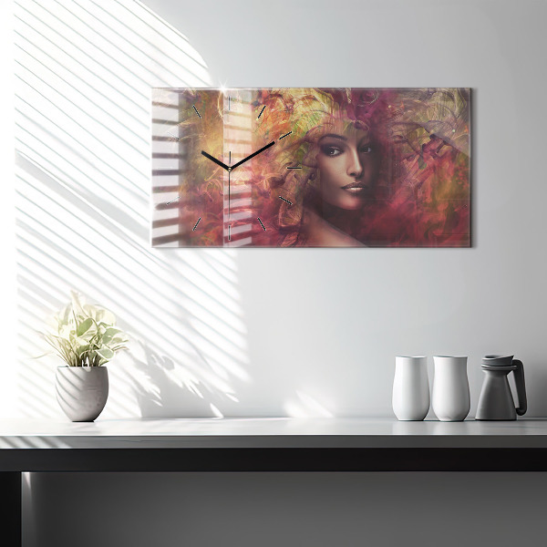Horizontálne hodiny Portrét ženy