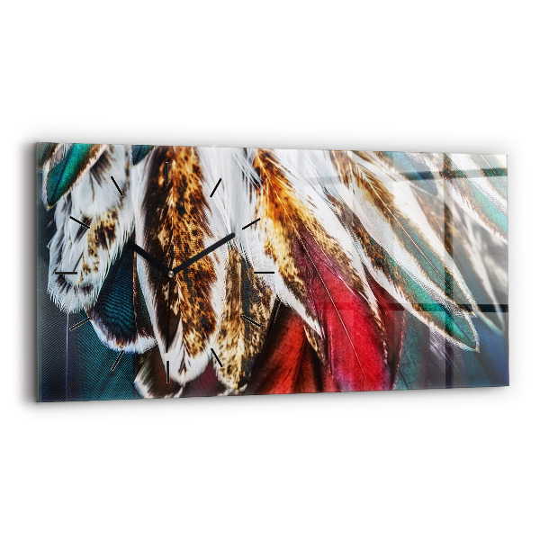 Horizontálne hodiny Svetlohnedé vtáčie perie