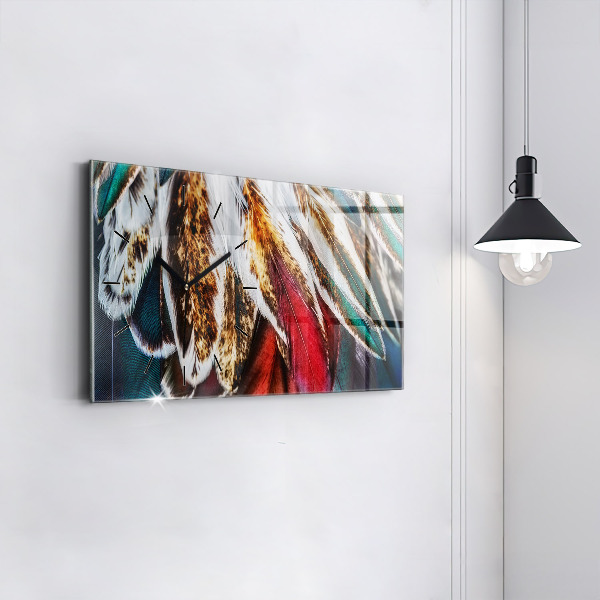 Horizontálne hodiny Svetlohnedé vtáčie perie