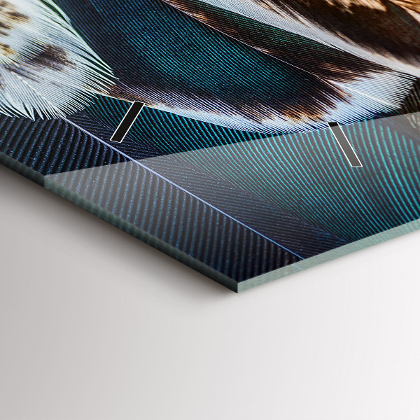 Horizontálne hodiny Svetlohnedé vtáčie perie