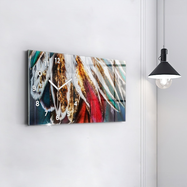 Horizontálne hodiny Svetlohnedé vtáčie perie