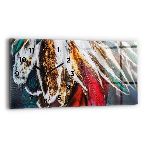 Horizontálne hodiny Svetlohnedé vtáčie perie