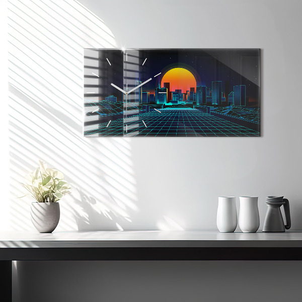 Horizontálne hodiny Mesto kyberpriestoru