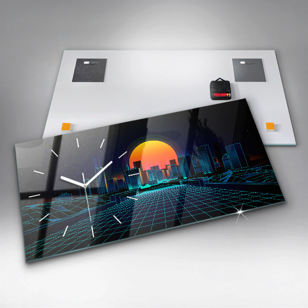 Horizontálne hodiny Mesto kyberpriestoru