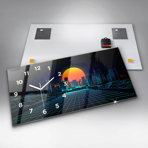 Horizontálne hodiny Mesto kyberpriestoru